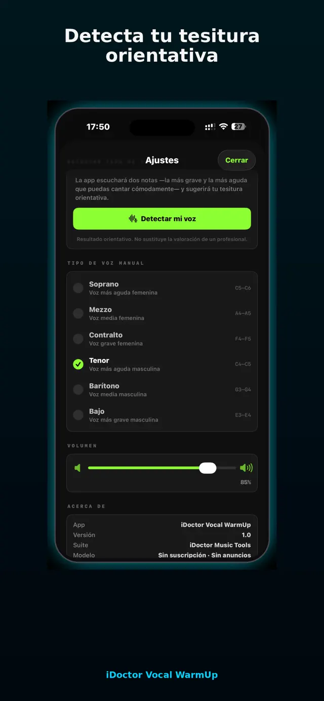 Captura 2 de iDoctor Vocal WarmUp